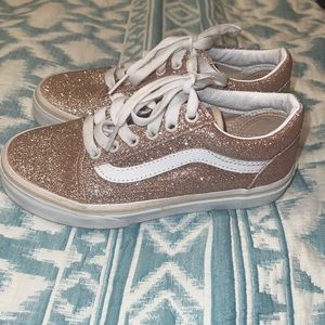 Little girls vans glitter rose gold size 1 never worn! New without tags sneakers